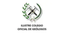 Logotipo del Ilustre Colegio Oficial de Geólogos con herramientas cruzadas y laureles.